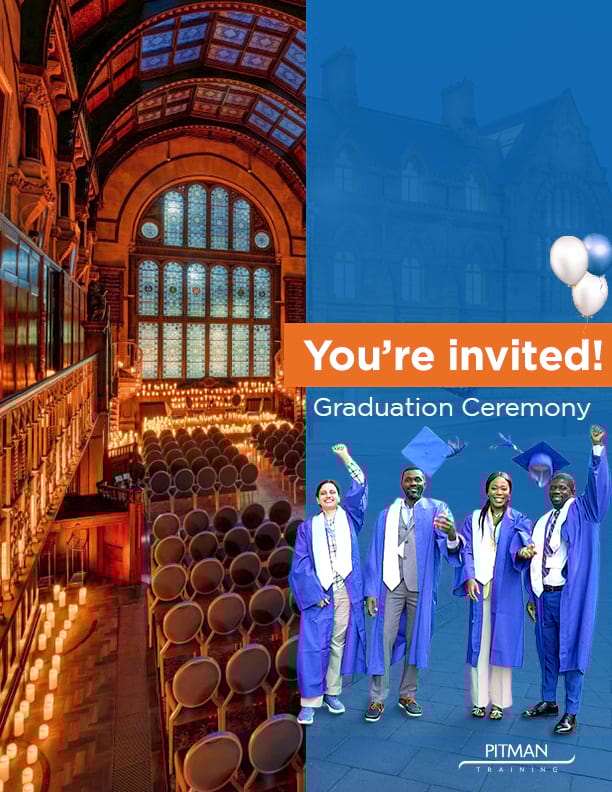 The Common Room, Neville Hall in Newcastle upon Tyne beautifully lit with candles and set up for the Pitman Training Graduation Ceremony 2025.
