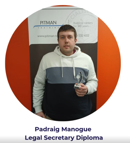 Padraig Manogue – Legal Secretary Diploma | Student of the Month | Pitman Training Carlow